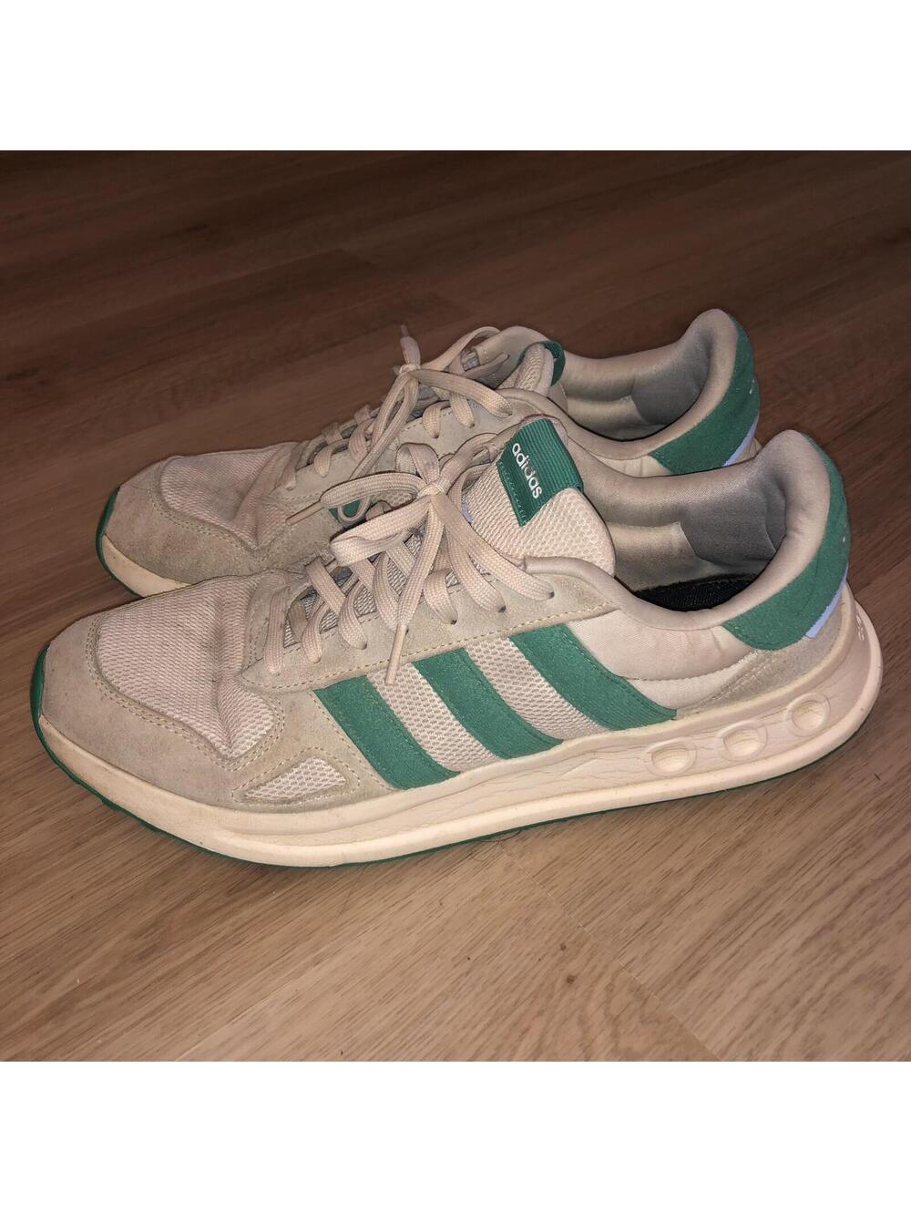 ADIDAS CLOUDFOAM RUN 84 RUNNING SNEAKERS GREEN WHITE MENS SIZE 11.5